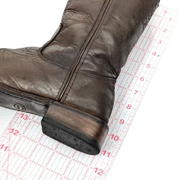 Redhead Men Brown Leather Western Cowboy Pull on Boots size 7.5 - Picture 7 of 7